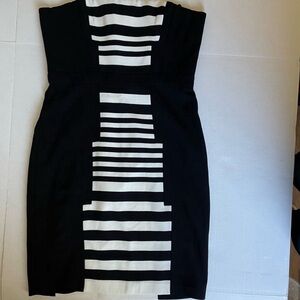 BCBGMaxAzria Madison Black & White Stripe
Strapless Dress